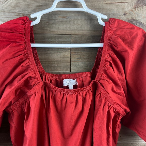 A Piece Apart Womens Shirt Puff Sleeve Elastic Neckline Gali Shirrred Medium - Picture 2 of 7